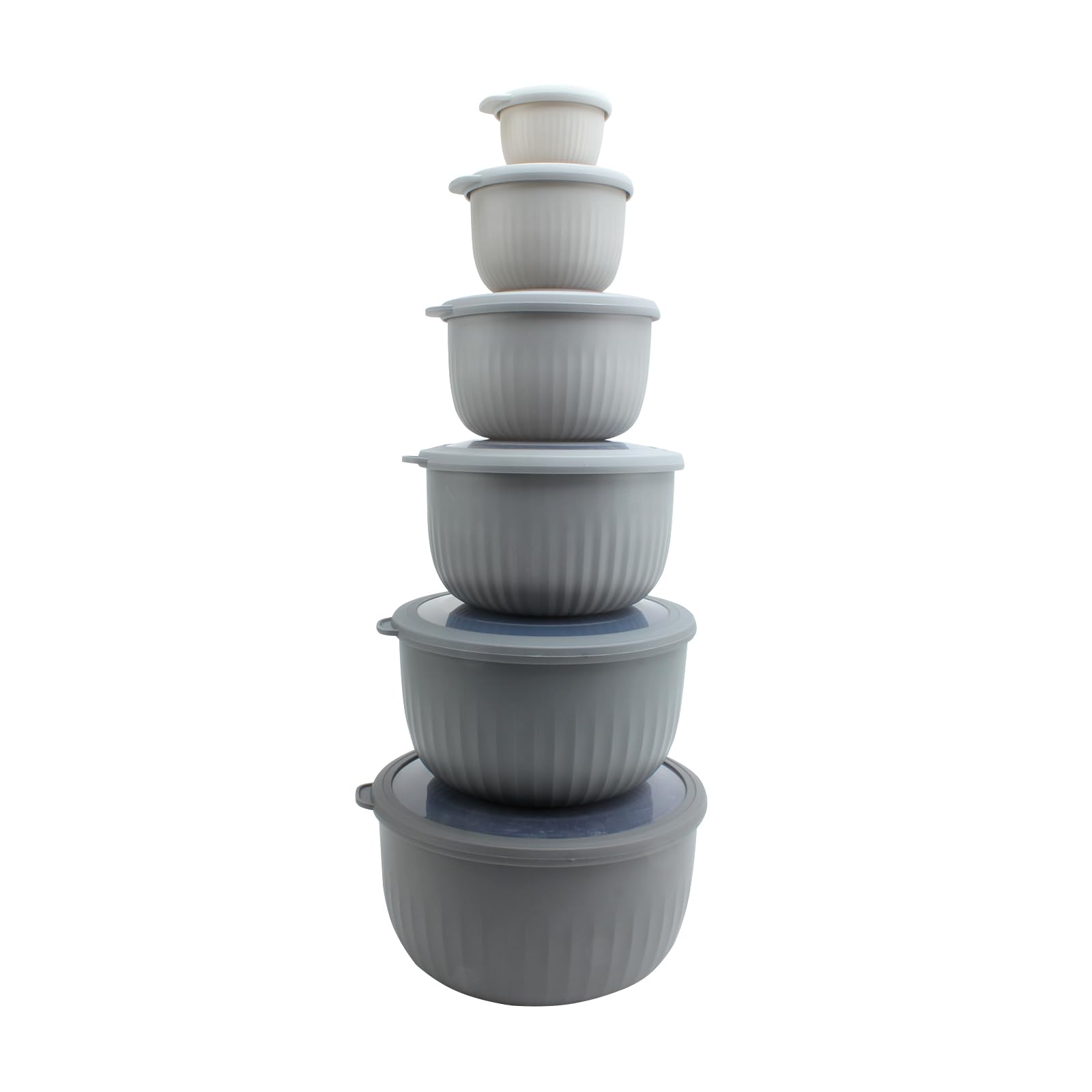 Set De Cuencos Profundos Prep Bowls Cook With Color Para Mezclar Con Tapa, Color Gris - Venta Internacional.