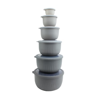 Foto 1 | Set De Cuencos Profundos Prep Bowls Cook With Color Para Mezclar Con Tapa, Color Gris - Venta Internacional.