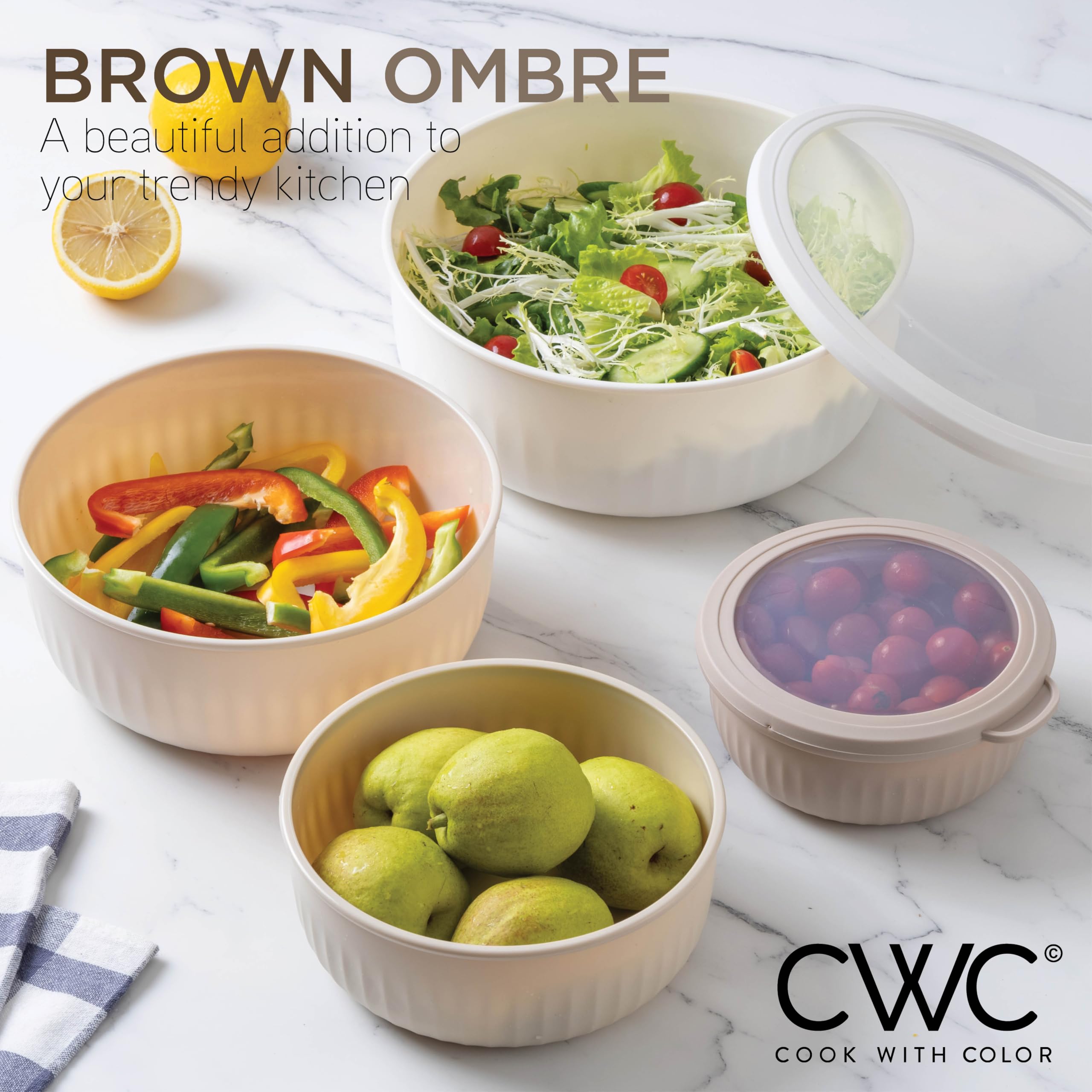 Foto 6 | Set De Cuencos Para Mezclar Cook With Color Prep Con Tapas, 12 Piezas - Venta Internacional.