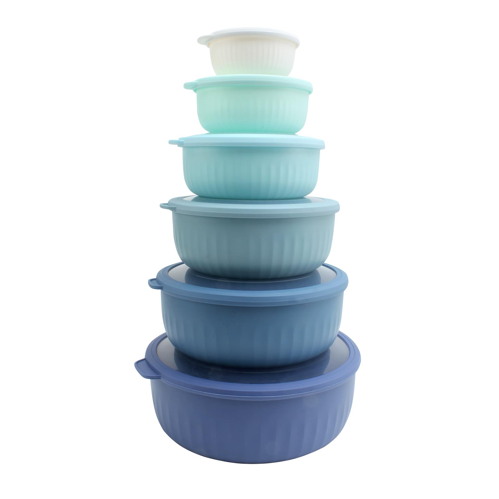 Set De Cuencos Anchos Para Mezclar Prep Bowls Cook With Color Con Tapas Azules - Venta Internacional.