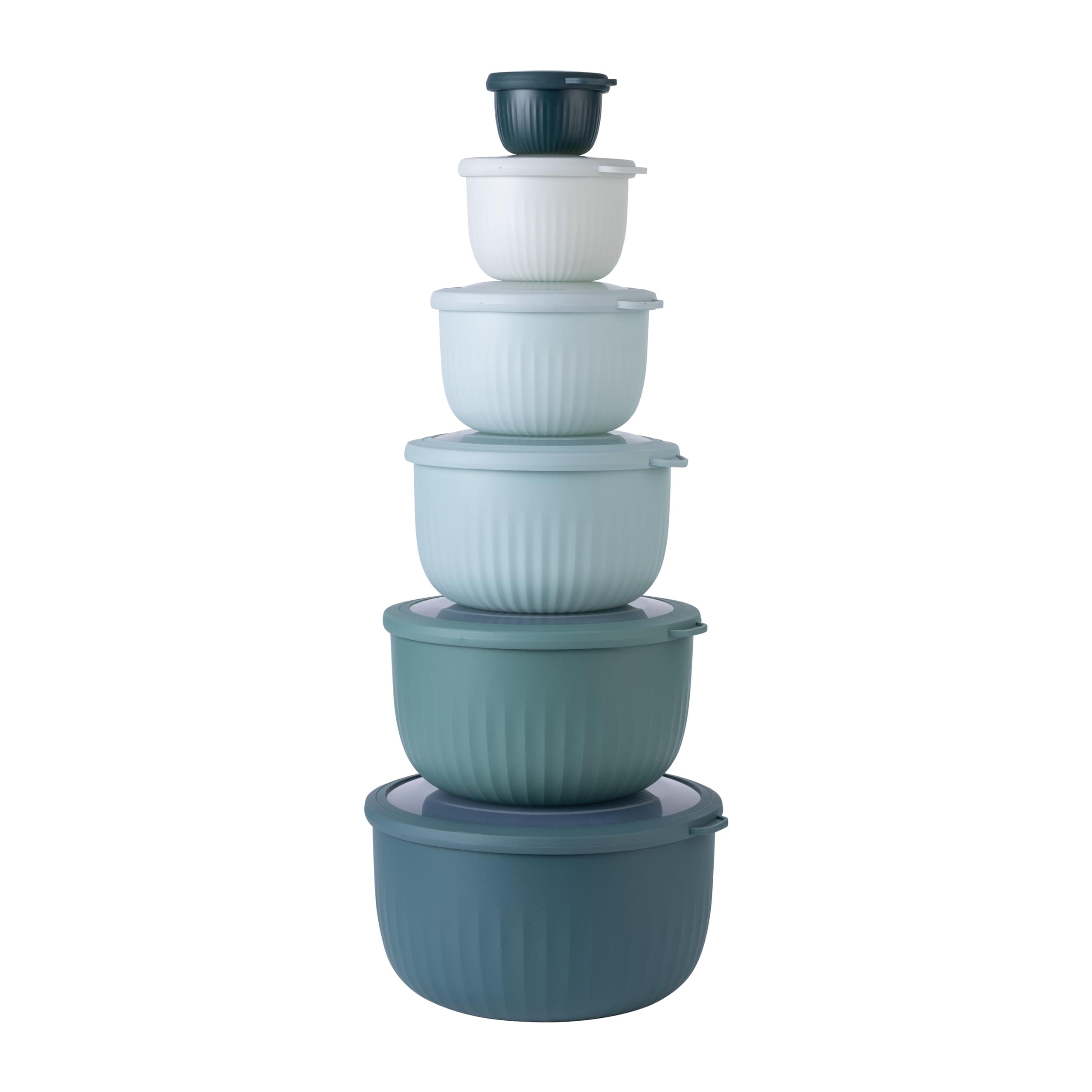 Set De Cuencos Para Mezclar Cook With Color Prep Con Tapas, 12 Unidades, Color Verde Azulado - Venta Internacional. $1,136