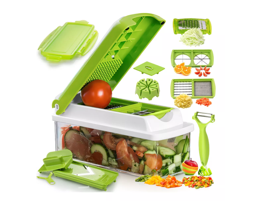 Rallador Cortador Picador De Verduras Multifuncional 12 En 1 Color Verde Wünd