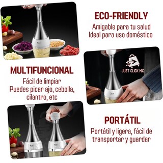 Foto 4 | Procesador Picador Elegante Ajo Frutas Verduras Manual Bolo
