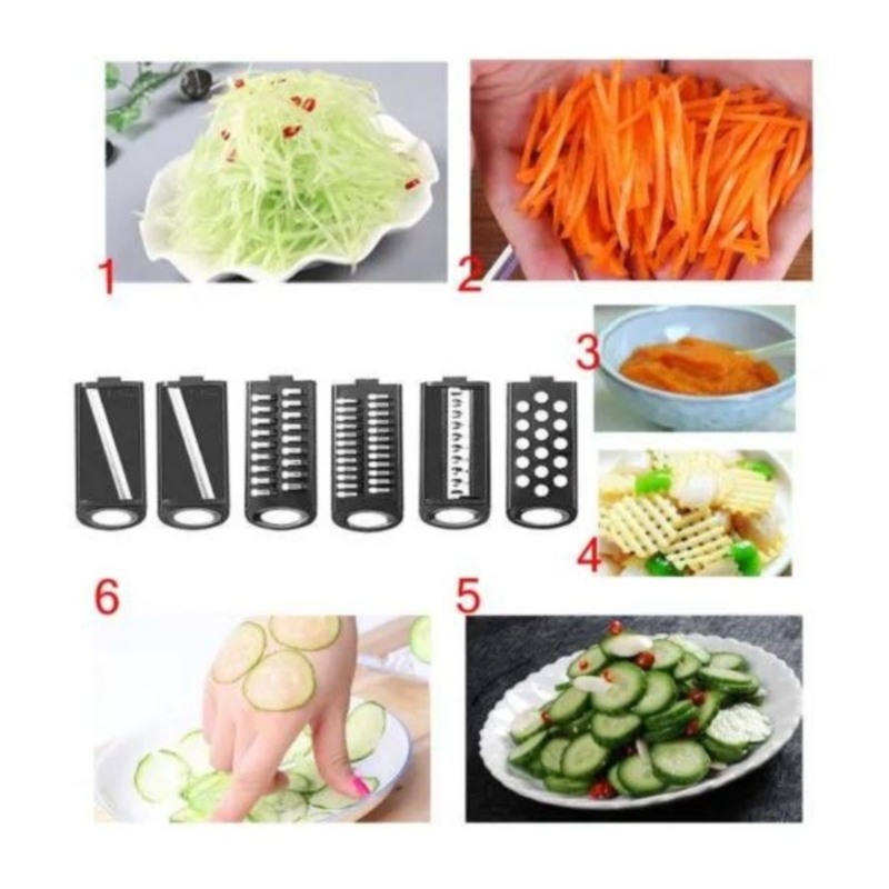 Foto 3 pulgar | Rallador Multifuncional Para Frutas Y Verduras 6 En 1 - Venta Internacional.