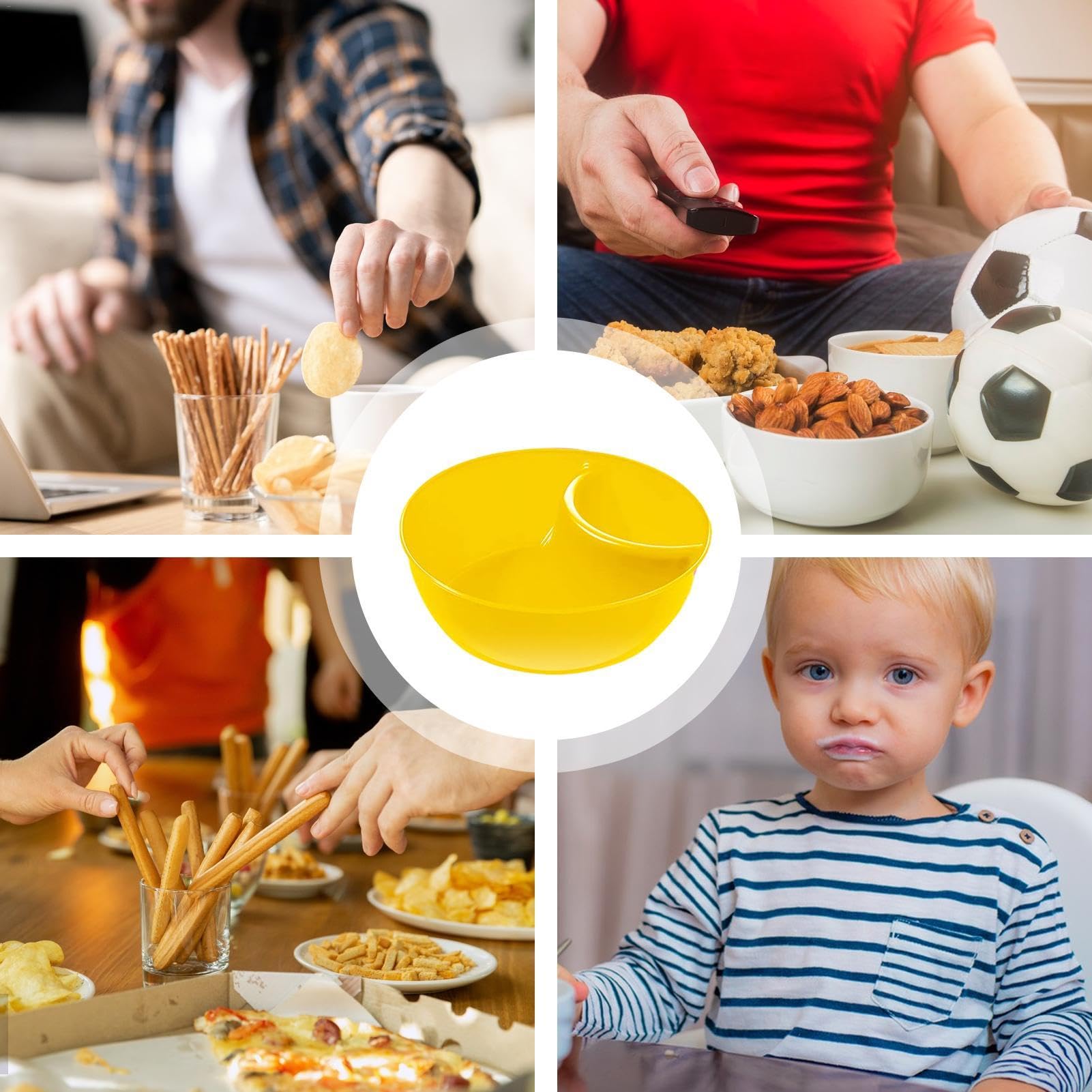 Foto 5 pulgar | Plato Para Aperitivos, Apilable, Para Mojar Salsas, Cuenco Para Patatas Fritas, Amarillo - Venta Internacional.