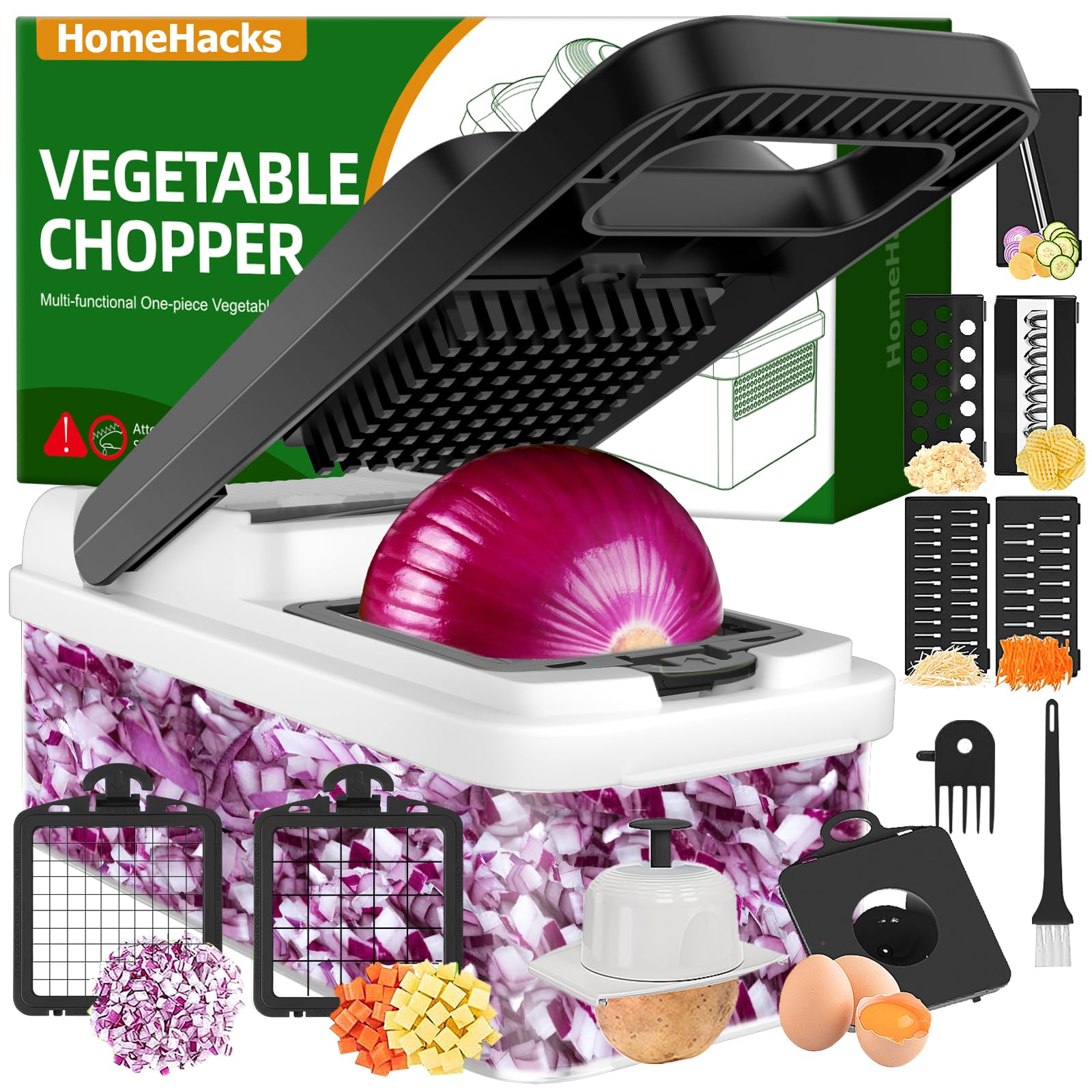 Foto 1 | Picadora De Verduras Homehacks, Utensilio De Cocina 12 En 1, Color Blanco - Venta Internacional.