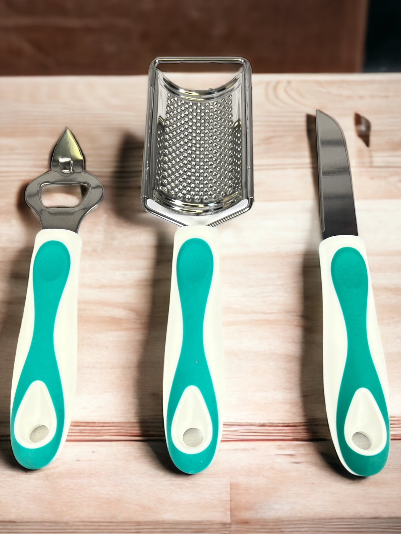 Foto 1 | Set De 3 Utensilios Cocina Rallador Cuchillo Abrelatas