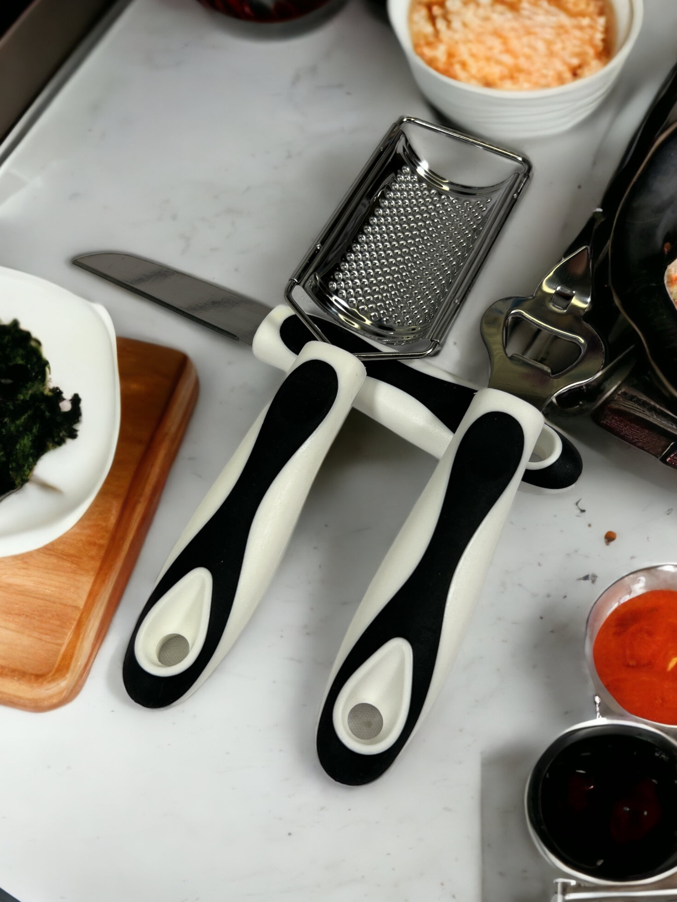 Foto 3 pulgar | Set De 3 Utensilios Para Cocina Rallador Cuchillo Abrelatas
