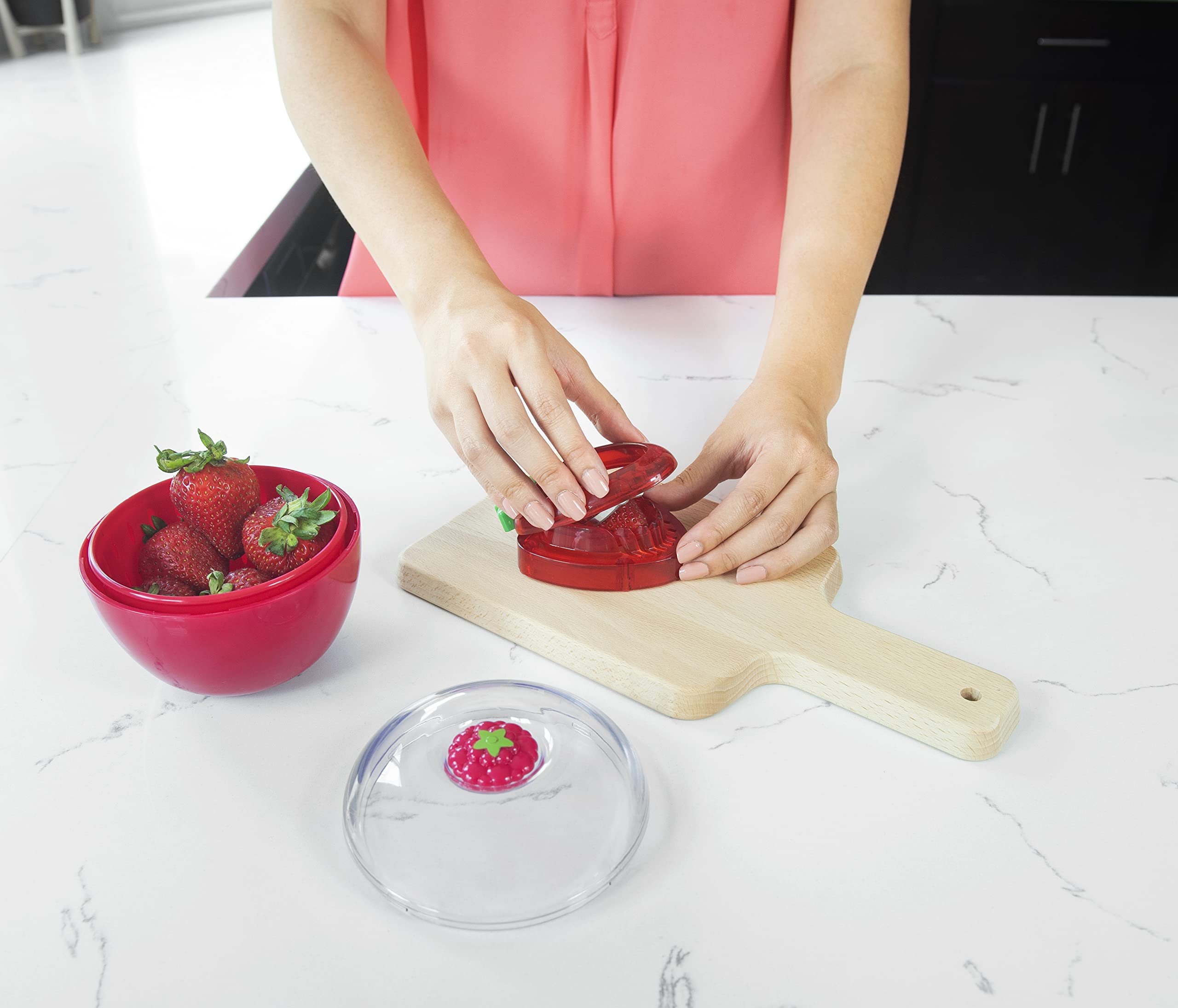 Foto 4 pulgar | Fresa Slicer Joie Perfectly Even Fruit Cortador De Fruta Inoxidable - Venta Internacional.