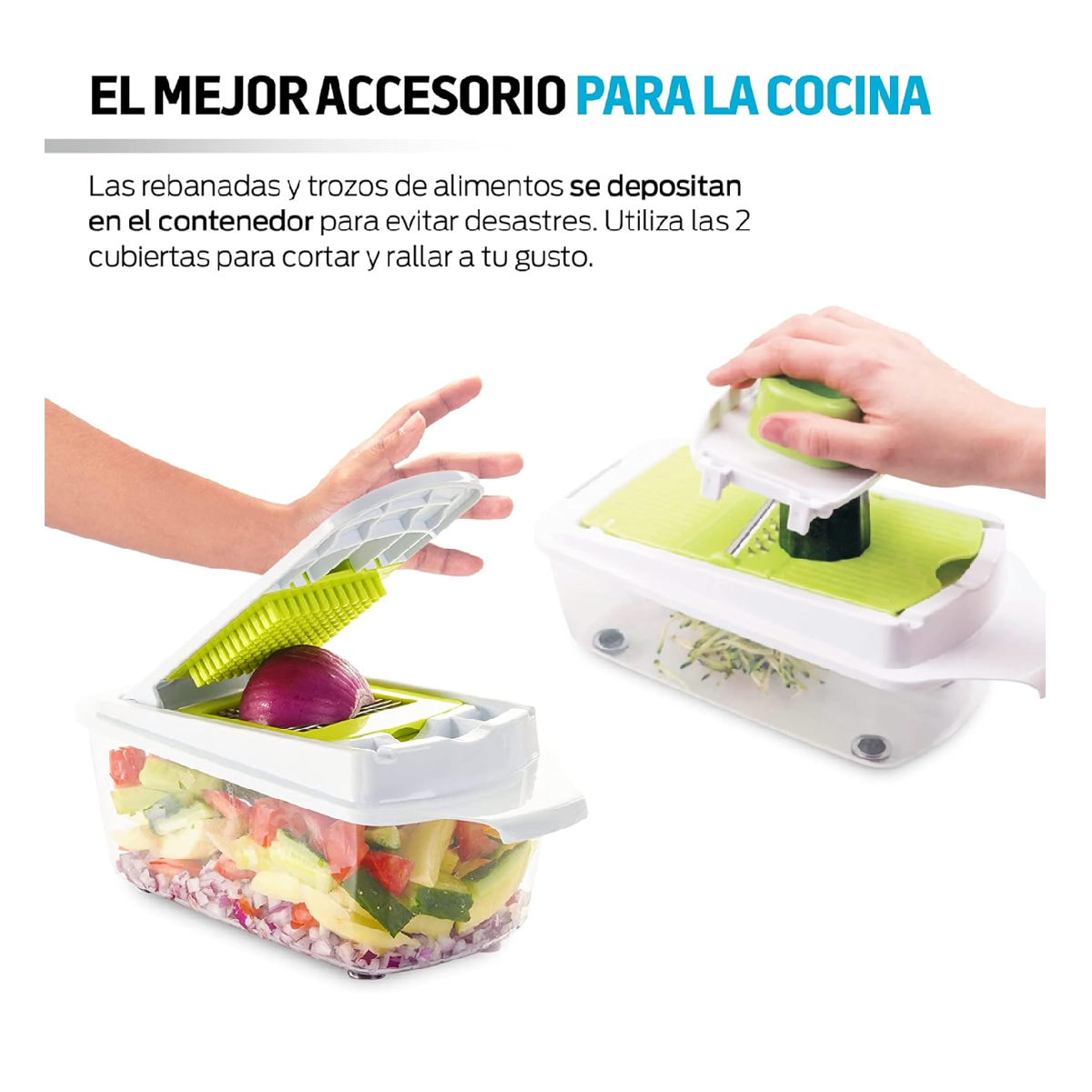 Foto 3 pulgar | Cortador Rallador Picador Verduras Frutas,  Belug Blanco/verde