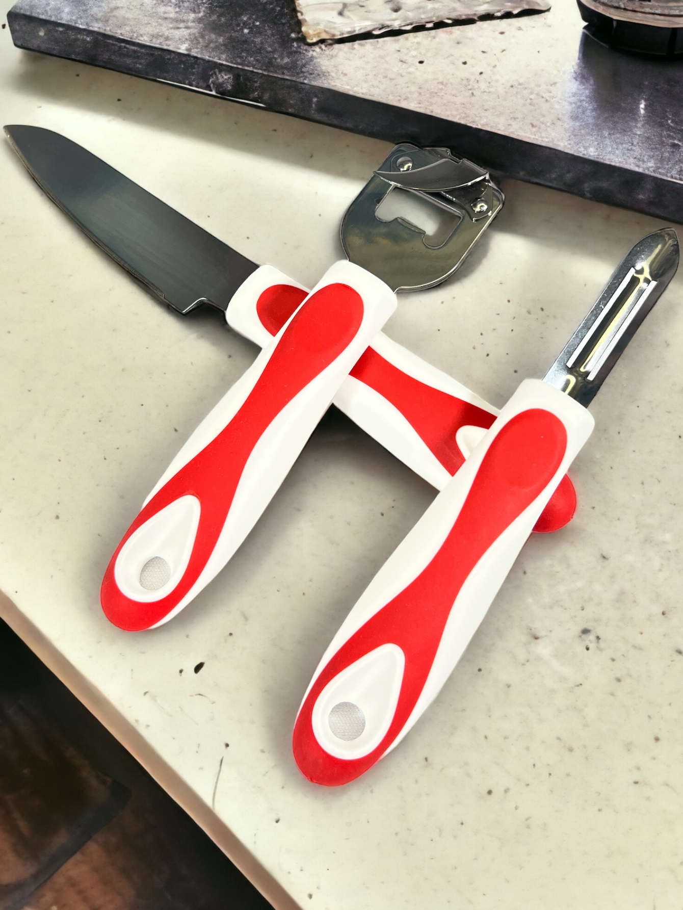 Foto 4 pulgar | Utensilios de Cocina Pelador Cuchillo y Abrelatas