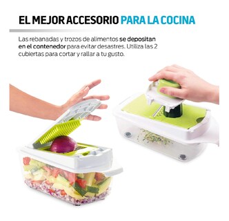 Foto 2 | Cortador Rallador Picador Verduras Frutas Redlemon Blanco/verde