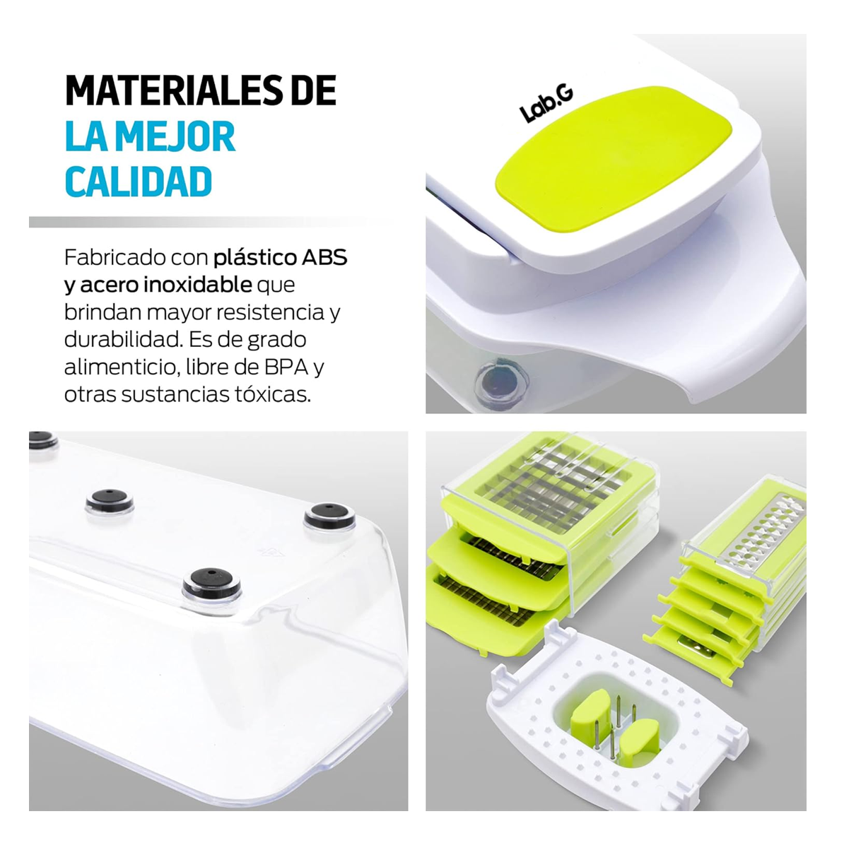 Foto 4 pulgar | Cortador Rallador Picador Verduras Frutas Redlemon Blanco/verde