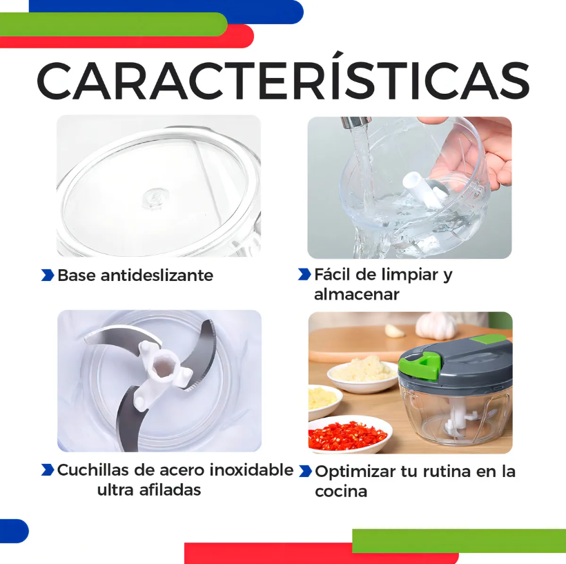 Foto 4 pulgar | Cortador/triturador Manual Xtellar Para Verdura Fruta Y Carne Color Gris Y Verde