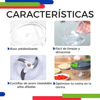 Foto 3 | Cortador/triturador Manual Xtellar Para Verdura Fruta Y Carne Color Gris Y Verde