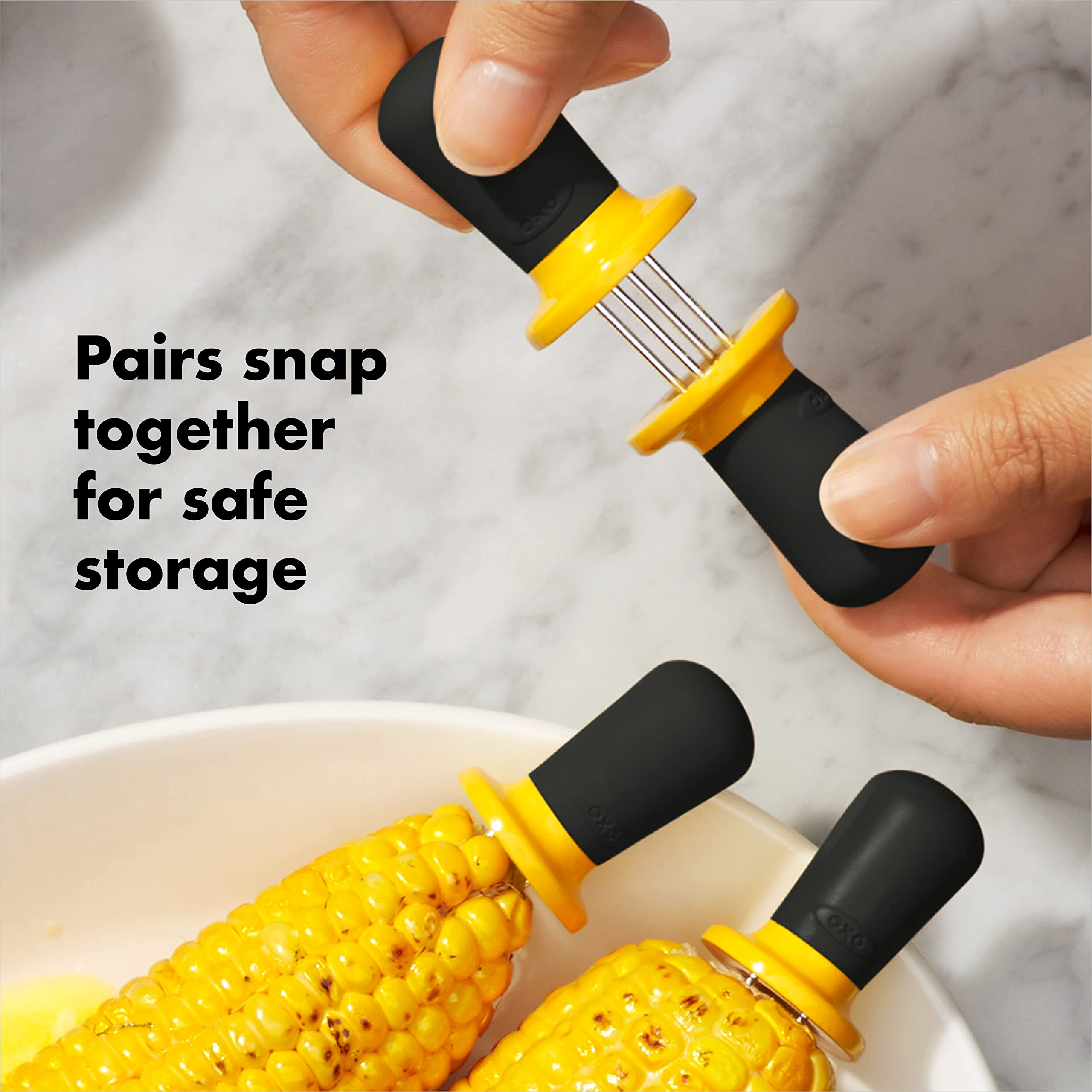 Foto 4 pulgar | Juego De Soportes Para Maíz Oxo Good Grips De Acero Inoxidable Amarillo De 8 Piezas - Venta Internacional.