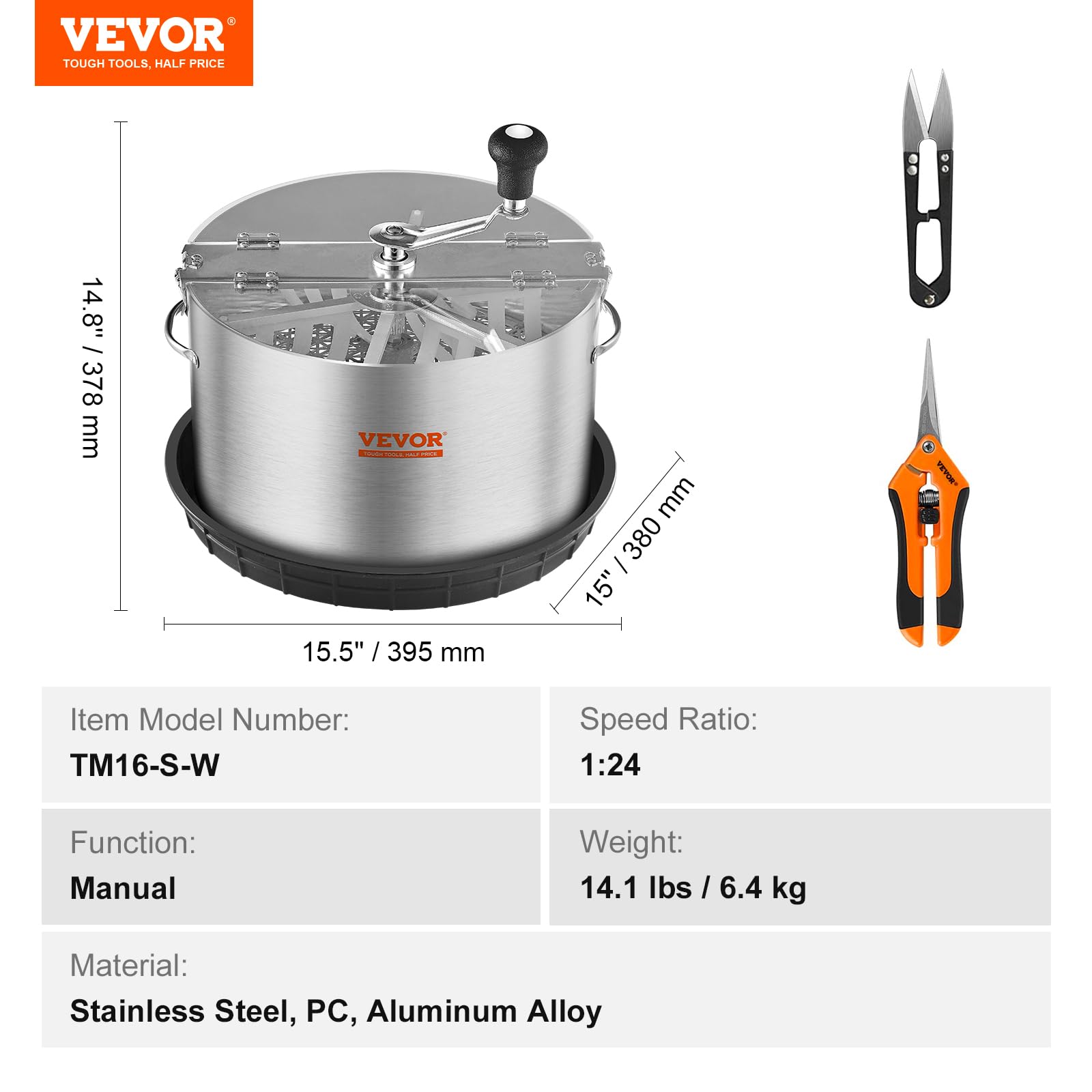 Foto 8 pulgar | Recortadora De Hojas De Abedul Vevor De Acero Inoxidable De 40 Cm Con Podadoras Manuales - Venta Internacional.