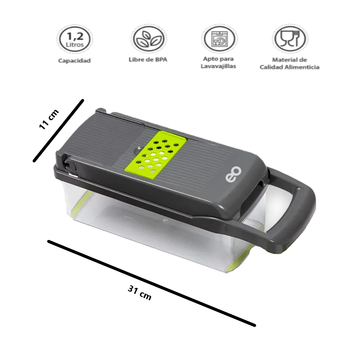 Foto 4 pulgar | Cortador Picador De Verduras Rallador Eo Safe Imports Esi-19218 Multicolor
