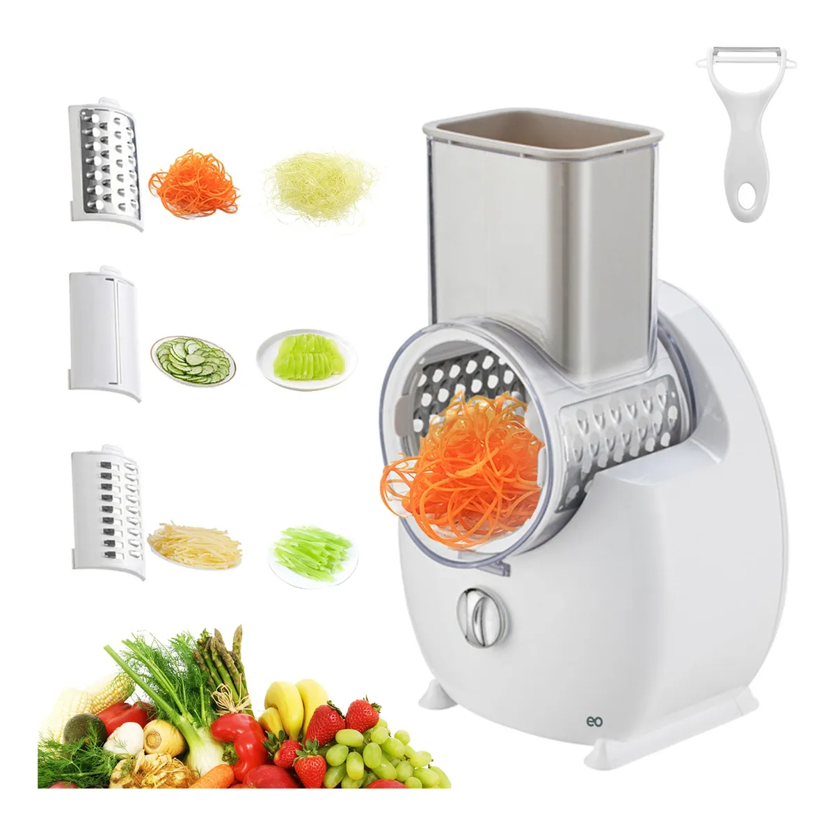 Foto 4 pulgar | Rallador de Verduras Eléctrico Inalámbrico Eo Safe Imports Blanco