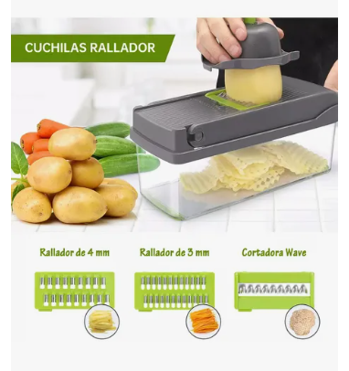Foto 3 pulgar | Rallador Cortador Rebanador Picador Manual De Verduras Fruta Rallador De Cocina
