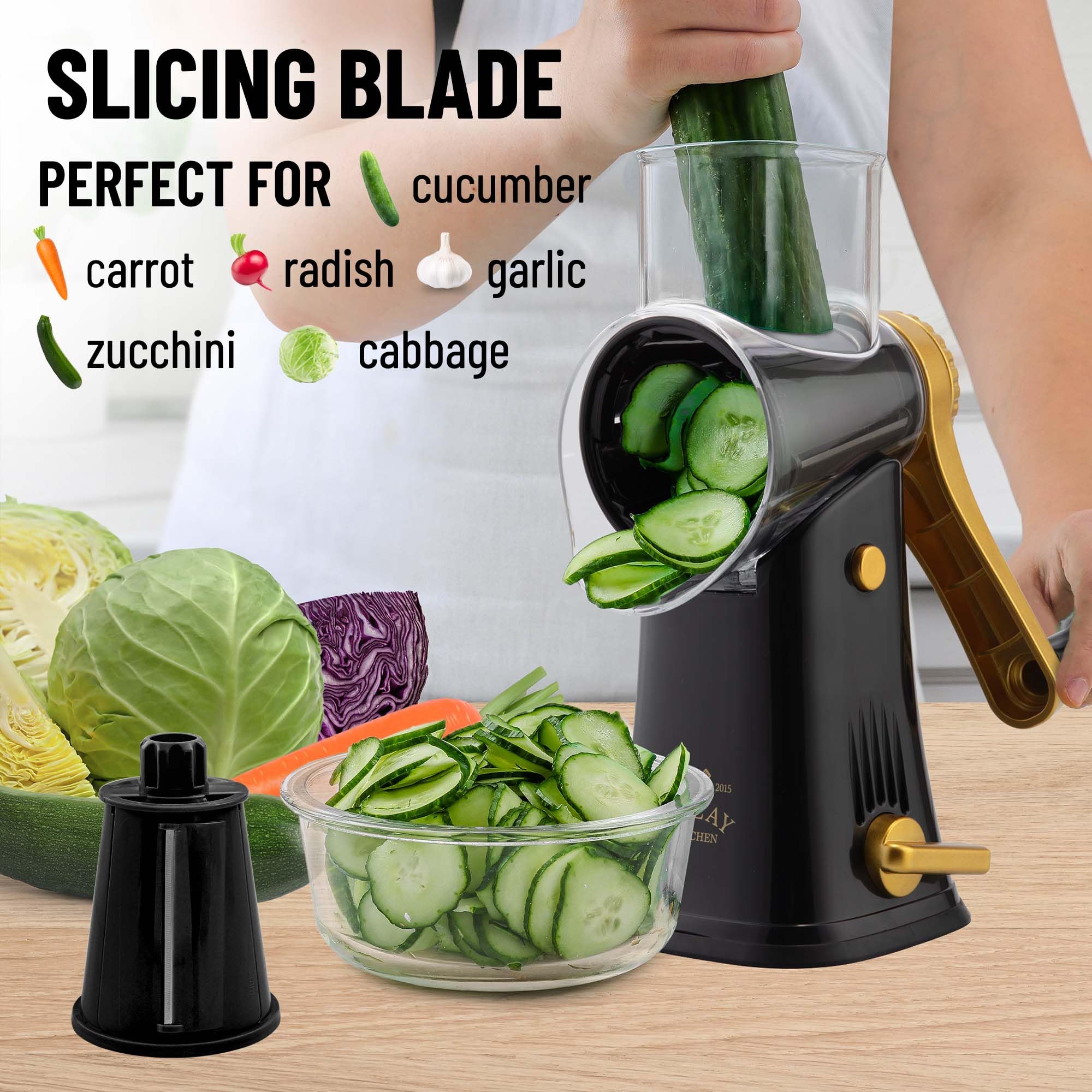 Foto 5 | Rallador Rotativo De Queso Zulay Kitchen De 5 Cuchillas Con Base De Succión - Venta Internacional.