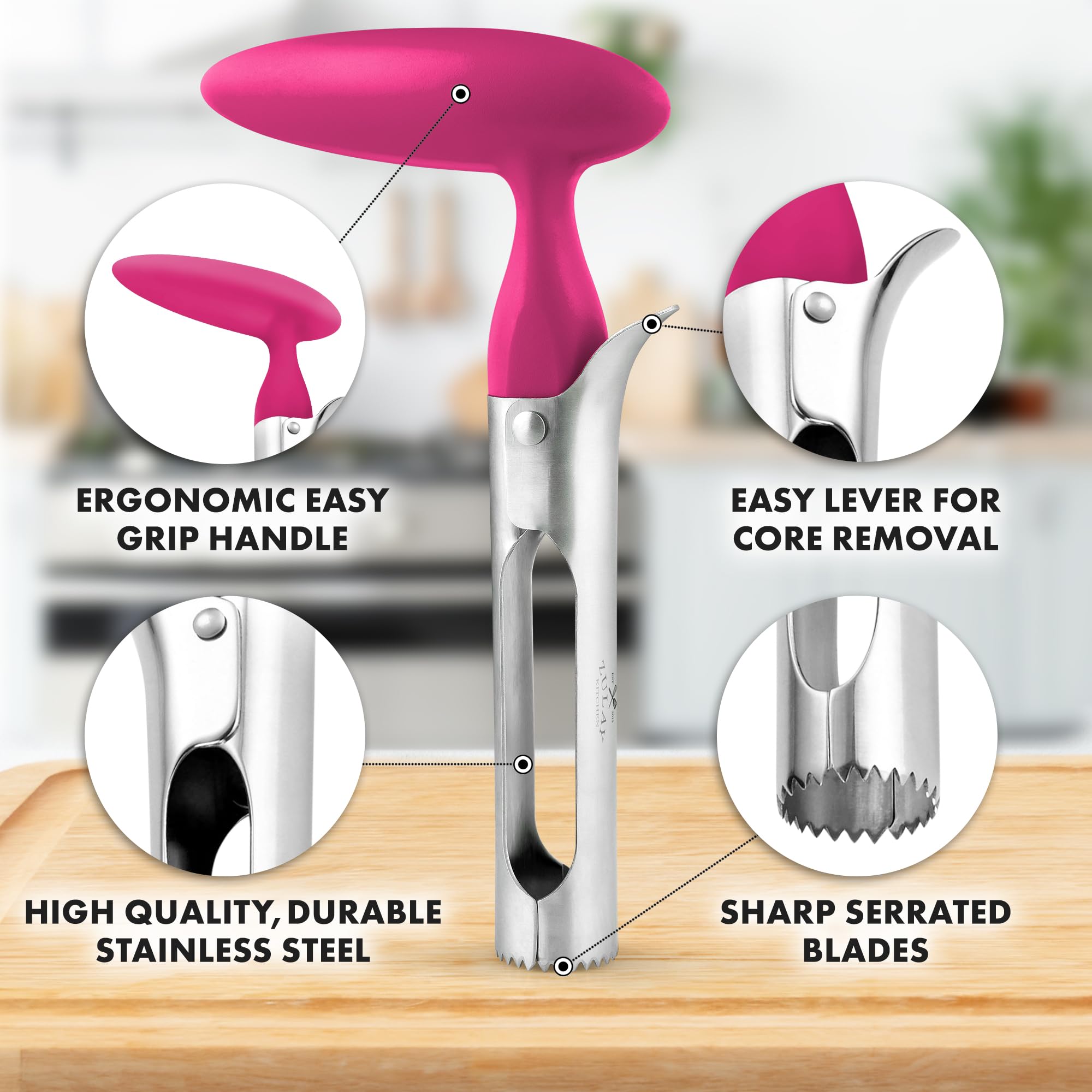 Foto 4 pulgar | Apple Corer Zulay Kitchen Premium Ultra Sharp De Acero Inoxidable - Venta Internacional.