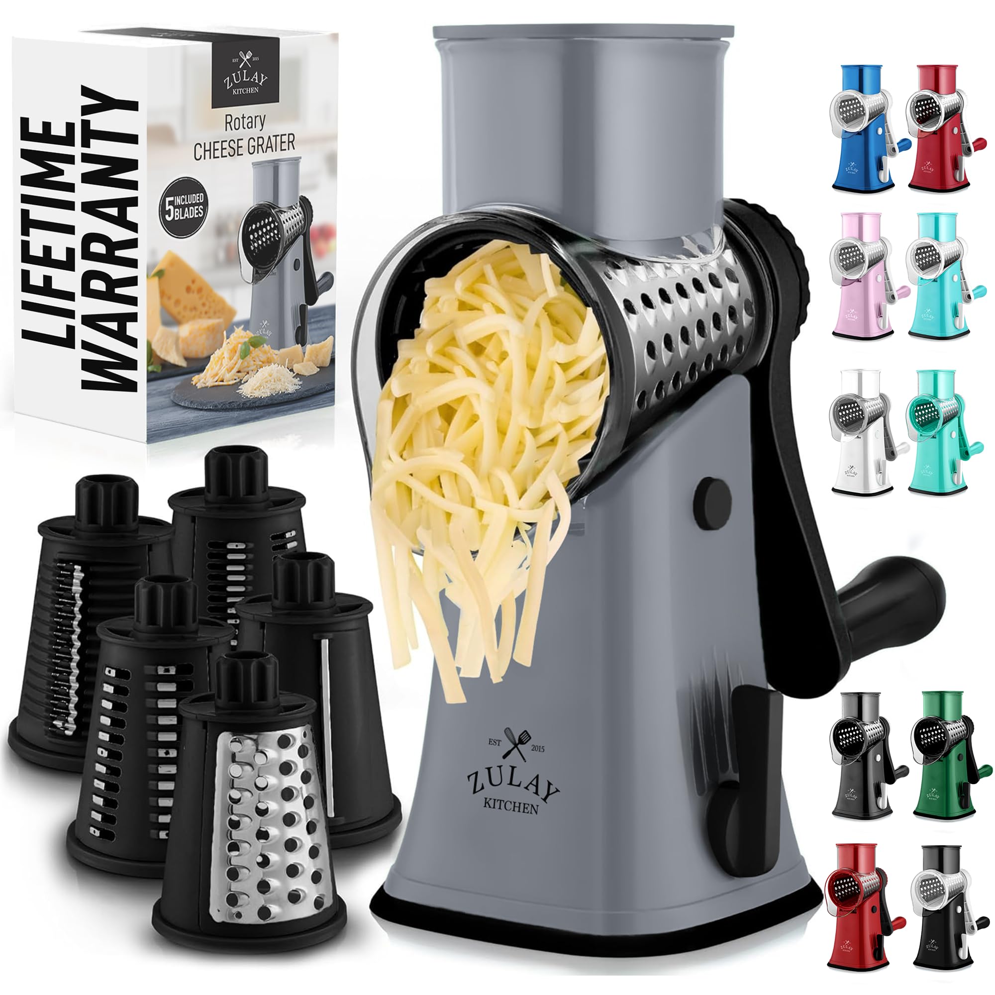 Foto 1 | Rallador Rotativo De Queso Zulay Kitchen De 5 Cuchillas Con Base De Succión - Venta Internacional.