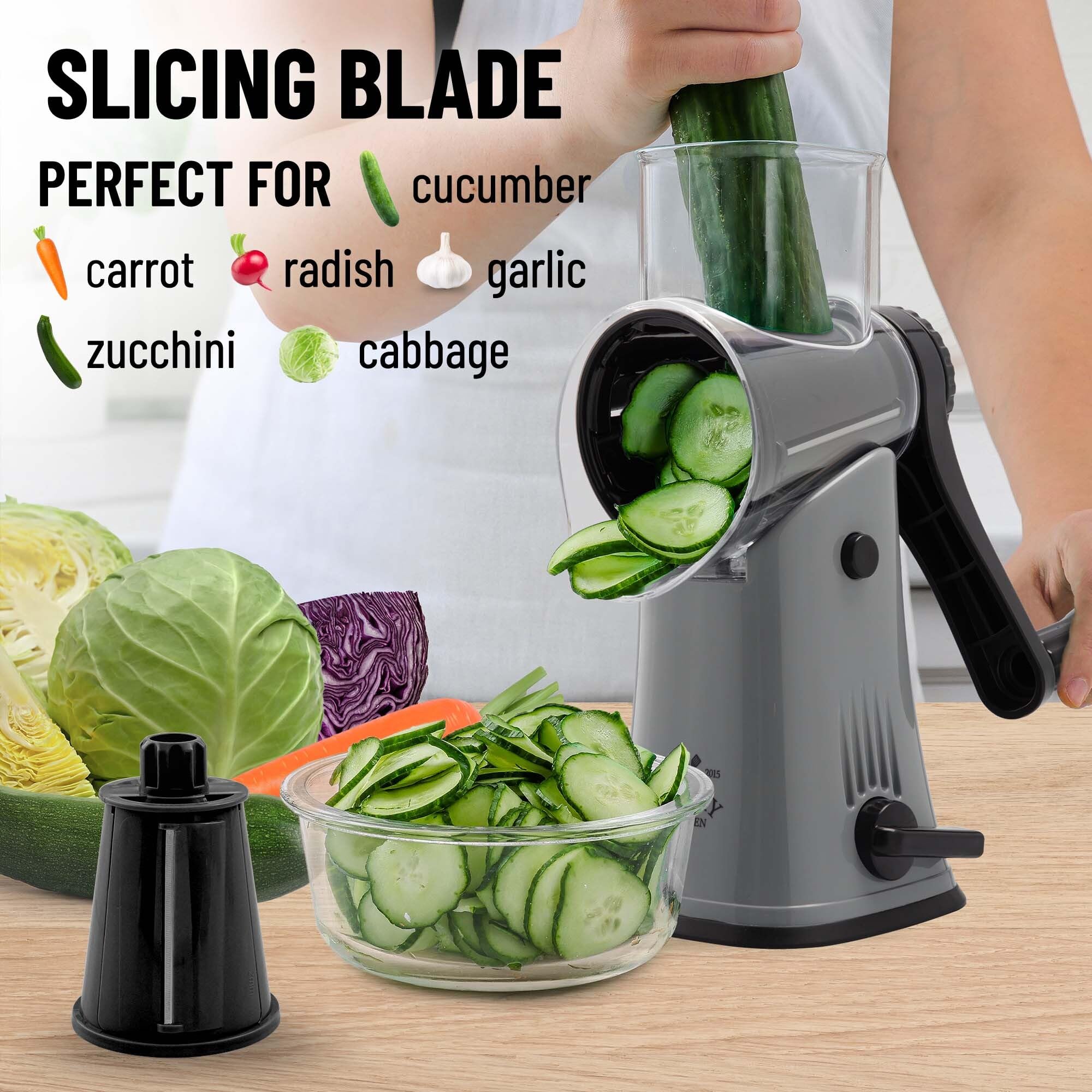 Foto 5 | Rallador Rotativo De Queso Zulay Kitchen De 5 Cuchillas Con Base De Succión - Venta Internacional.