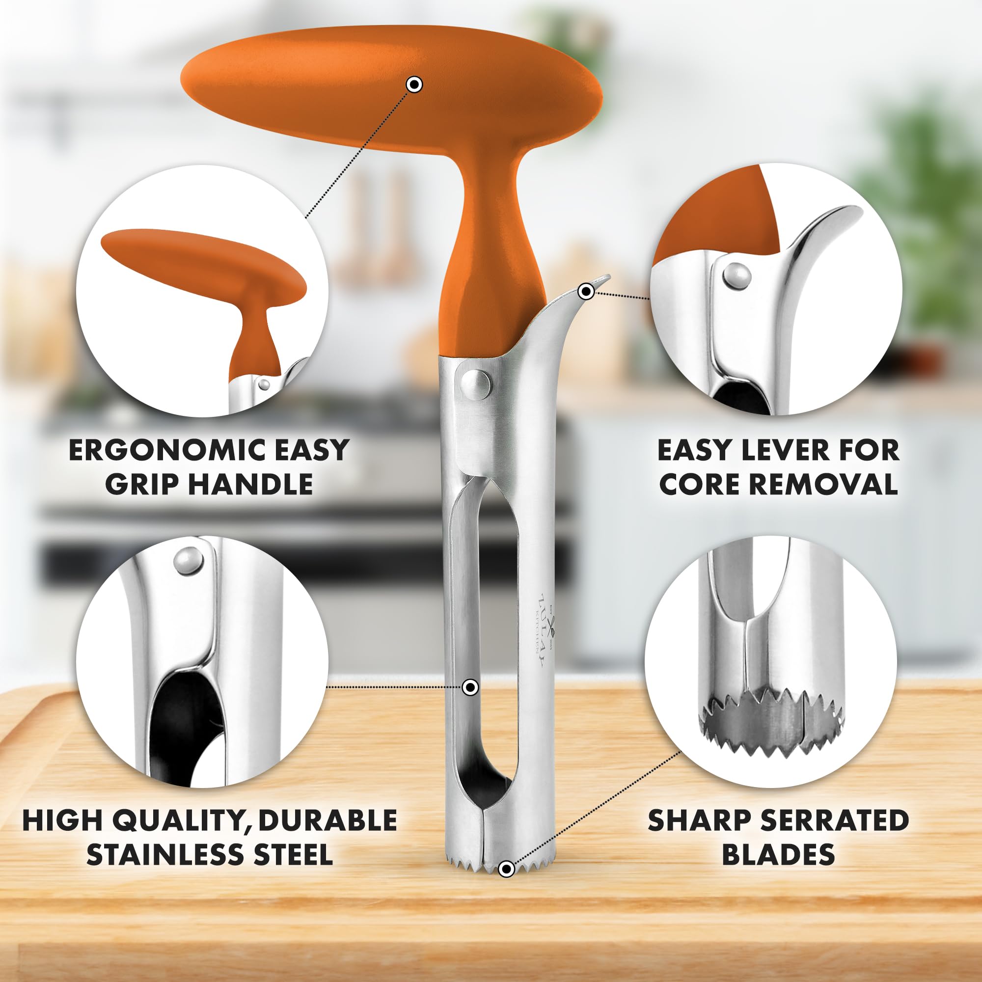 Foto 3 pulgar | Apple Corer Zulay Kitchen Premium Ultra Sharp De Acero Inoxidable - Venta Internacional.