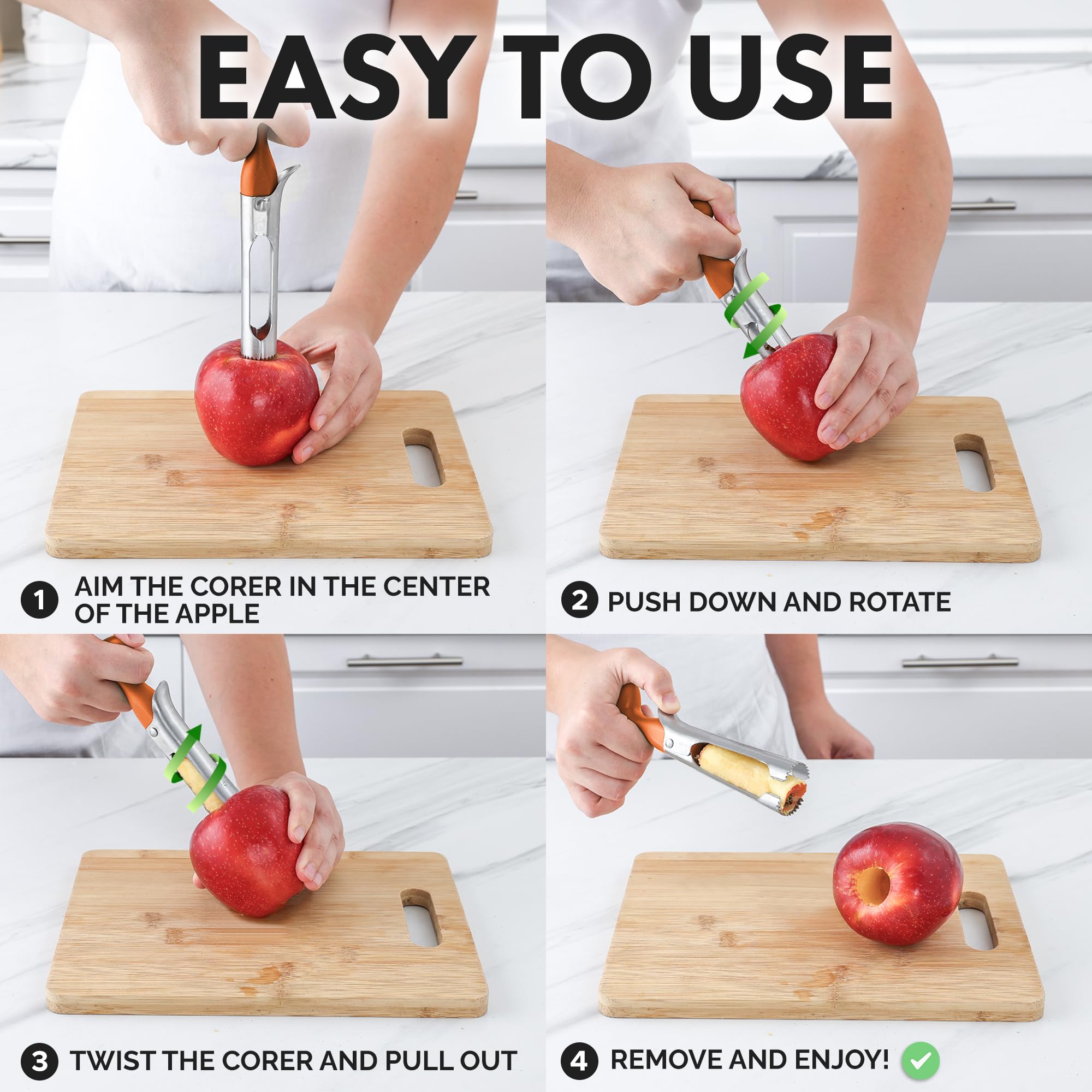 Foto 6 pulgar | Apple Corer Zulay Kitchen Premium Ultra Sharp De Acero Inoxidable - Venta Internacional.