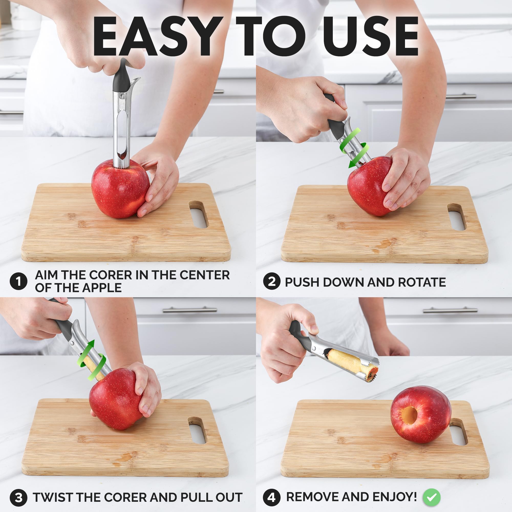 Foto 6 pulgar | Apple Corer Zulay Kitchen Premium Ultra Sharp De Acero Inoxidable - Venta Internacional.