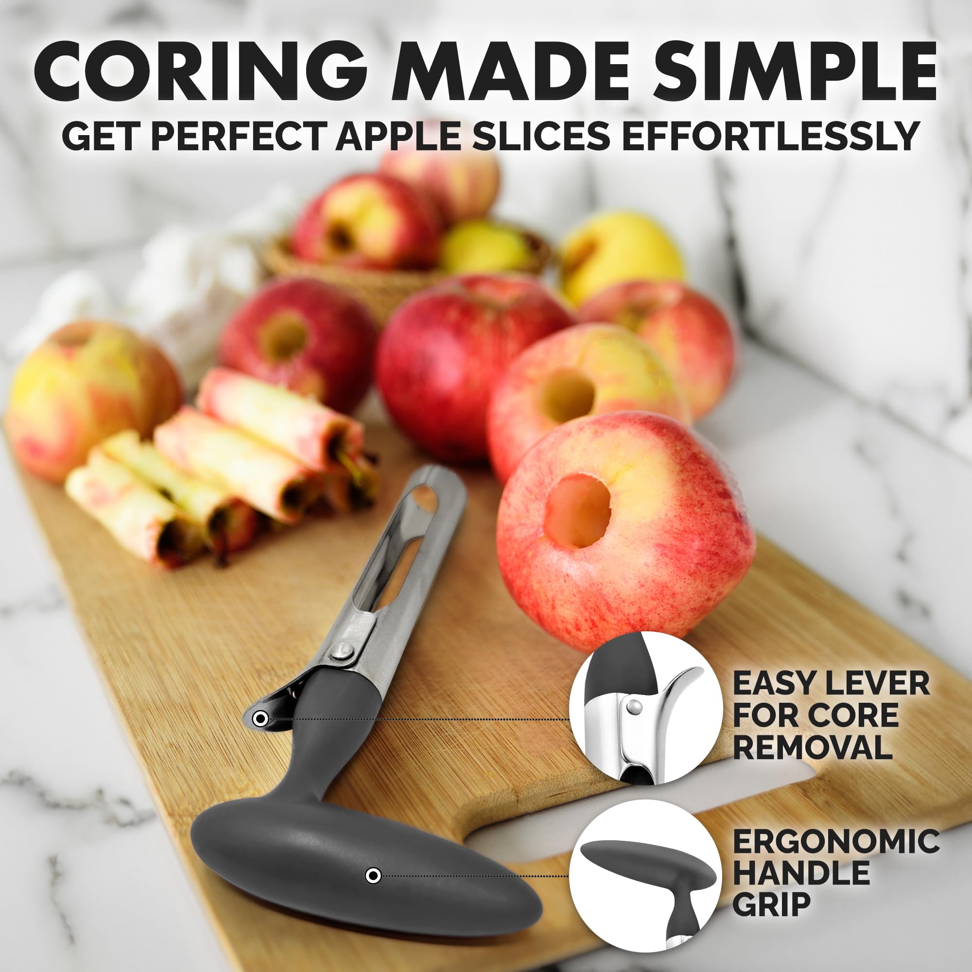 Foto 8 pulgar | Apple Corer Zulay Kitchen Premium Ultra Sharp De Acero Inoxidable - Venta Internacional.