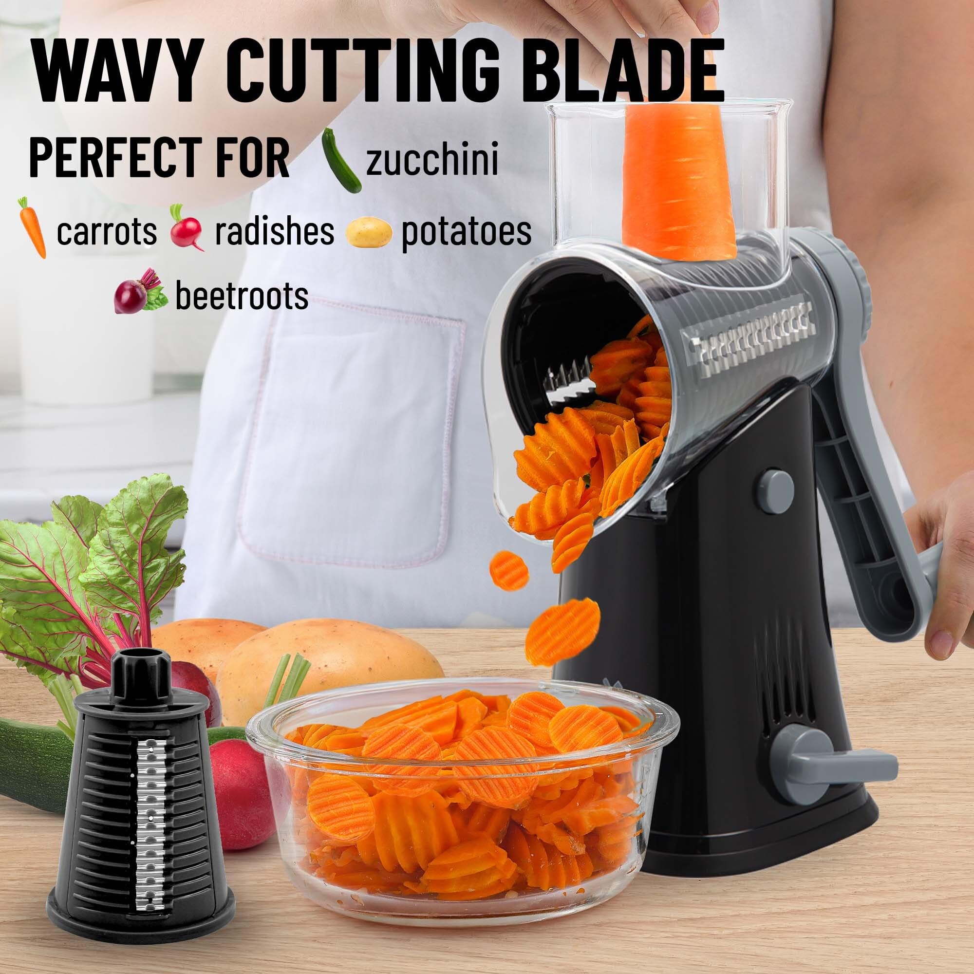 Foto 4 | Rallador Rotativo De Queso Zulay Kitchen, Triturador De Queso De 5 Cuchillas - Venta Internacional.