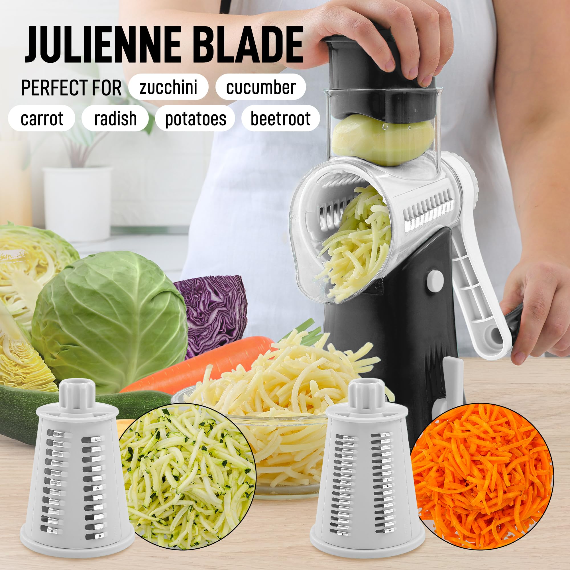 Foto 3 | Rallador Rotativo De Queso Zulay Kitchen, Triturador De Queso De 5 Cuchillas - Venta Internacional.