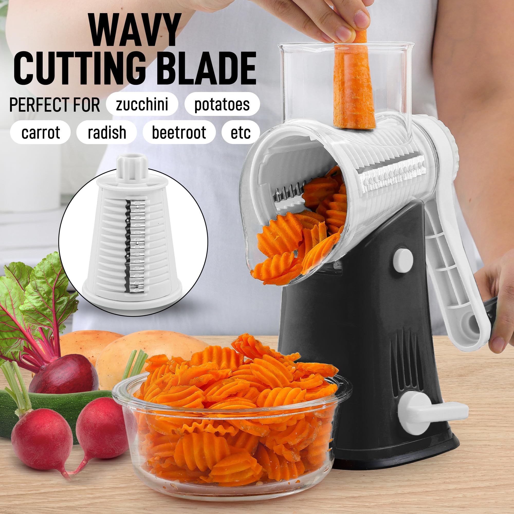 Foto 4 | Rallador Rotativo De Queso Zulay Kitchen, Triturador De Queso De 5 Cuchillas - Venta Internacional.