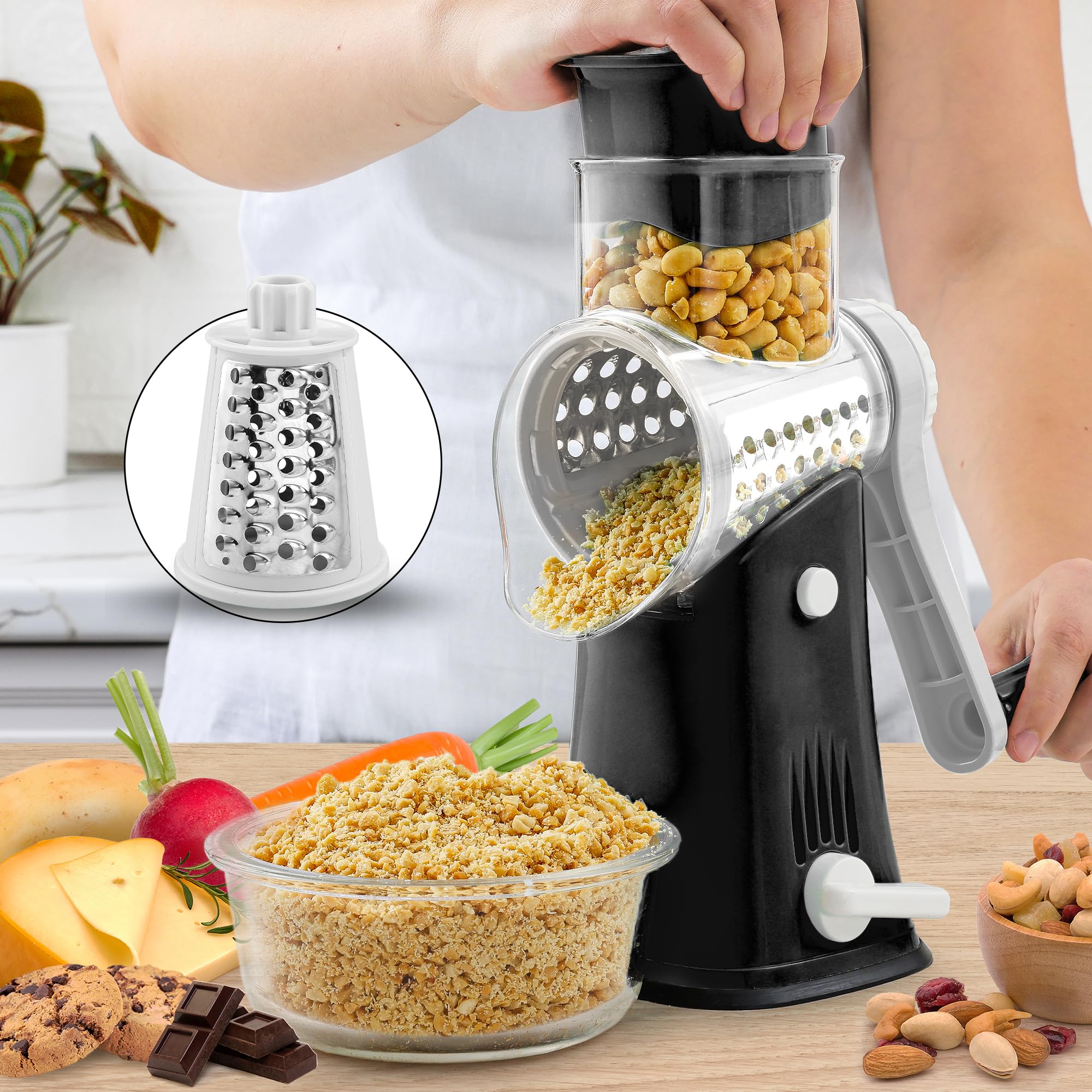 Foto 5 | Rallador Rotativo De Queso Zulay Kitchen, Triturador De Queso De 5 Cuchillas - Venta Internacional.