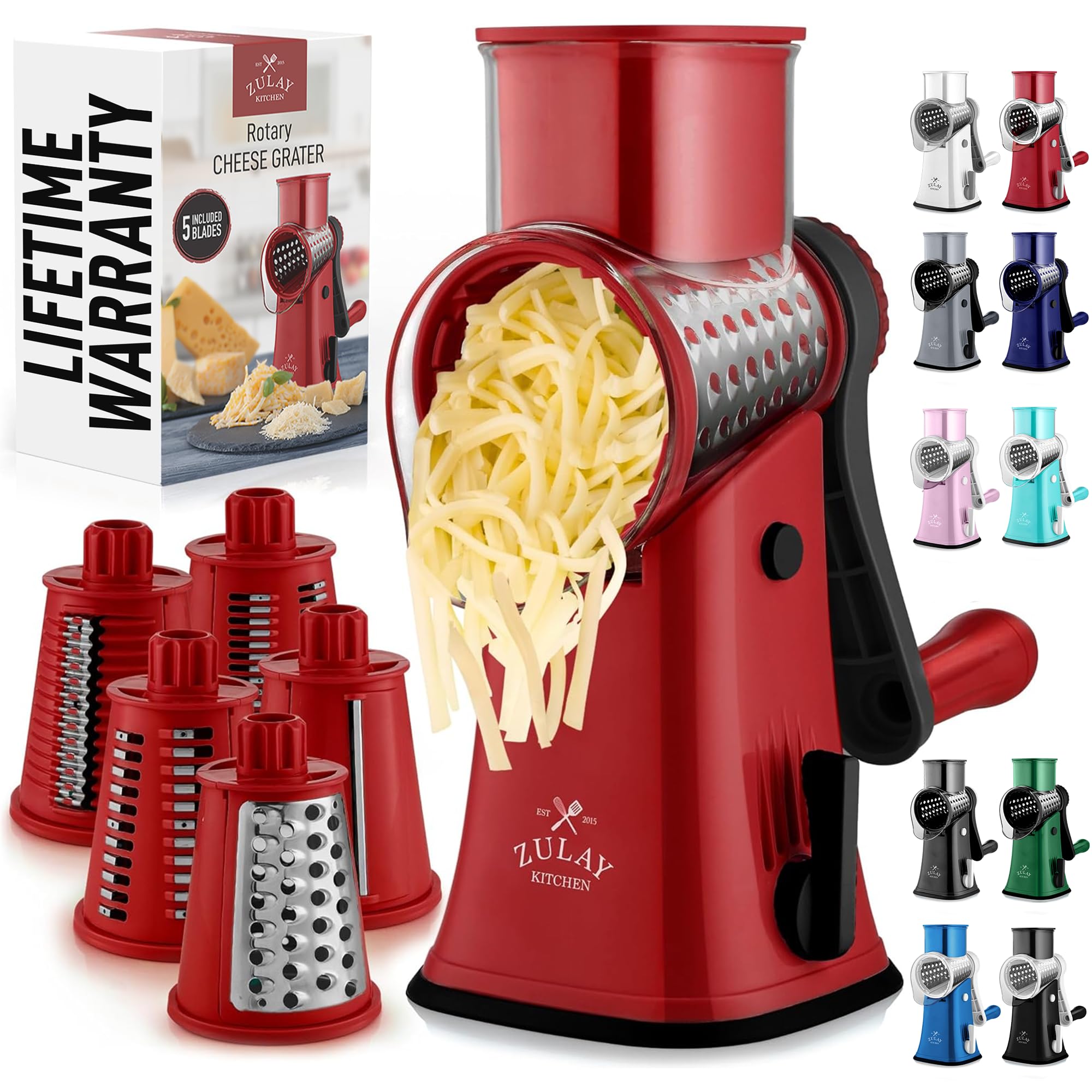 Foto 1 | Rallador Rotativo De Queso Zulay Kitchen, Triturador De Queso De 5 Cuchillas - Venta Internacional.