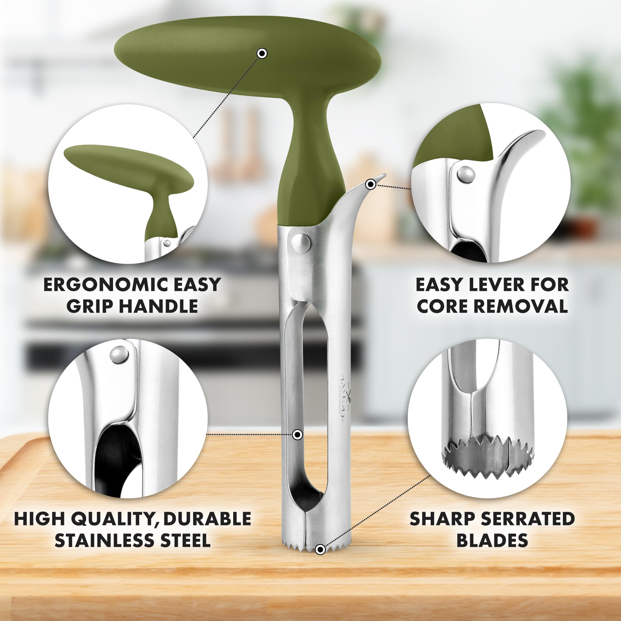Foto 3 pulgar | Apple Corer Zulay Kitchen Premium Ultra Sharp De Acero Inoxidable - Venta Internacional.