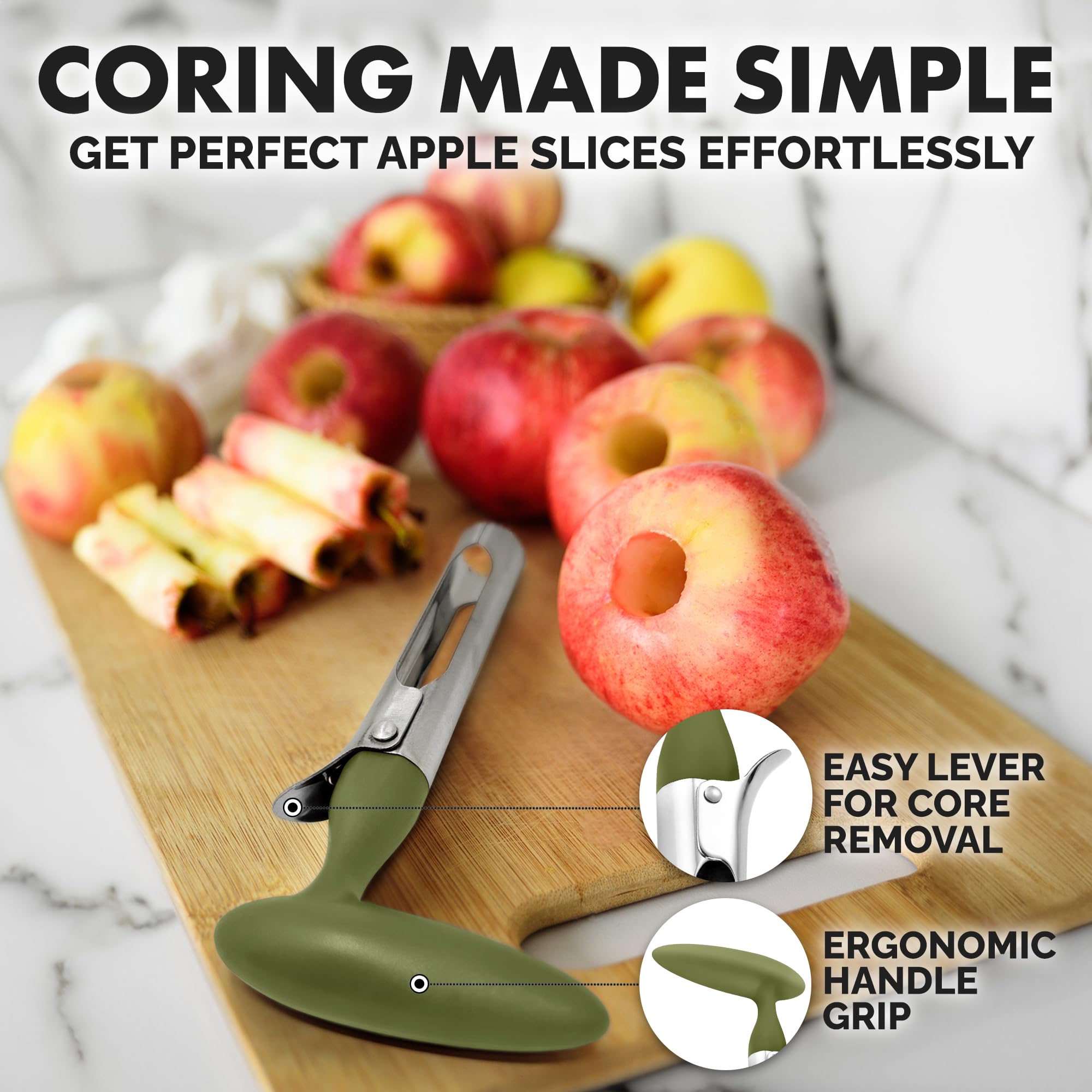 Foto 8 pulgar | Apple Corer Zulay Kitchen Premium Ultra Sharp De Acero Inoxidable - Venta Internacional.