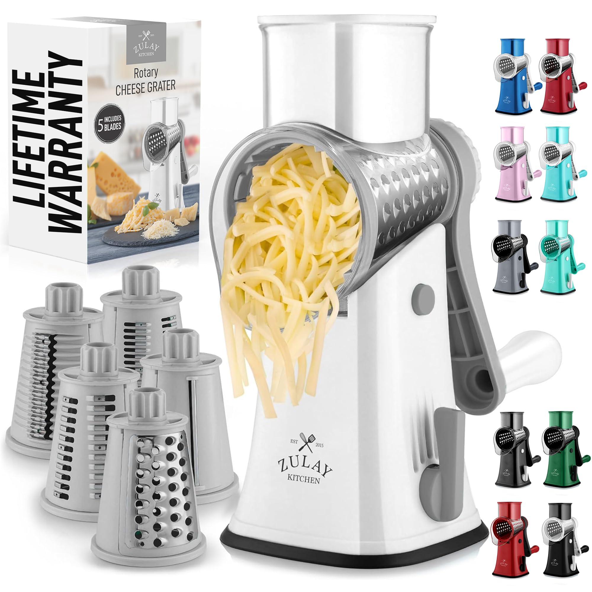 Foto 1 | Rallador Rotativo De Queso Zulay Kitchen, Triturador De Queso De 5 Cuchillas - Venta Internacional.