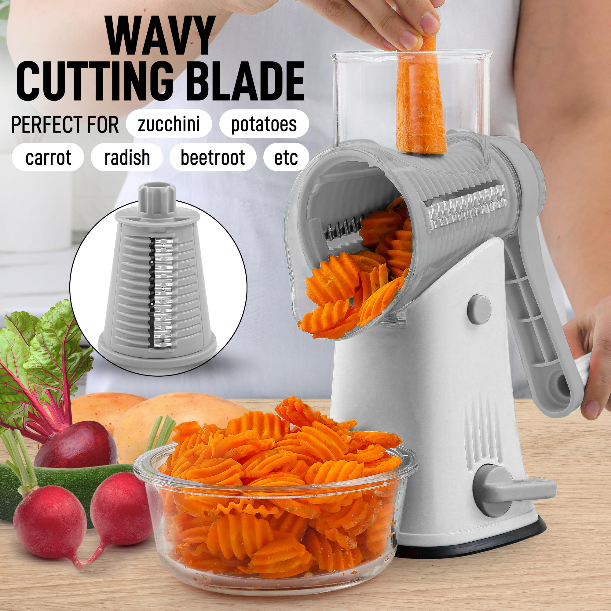 Foto 4 | Rallador Rotativo De Queso Zulay Kitchen, Triturador De Queso De 5 Cuchillas - Venta Internacional.
