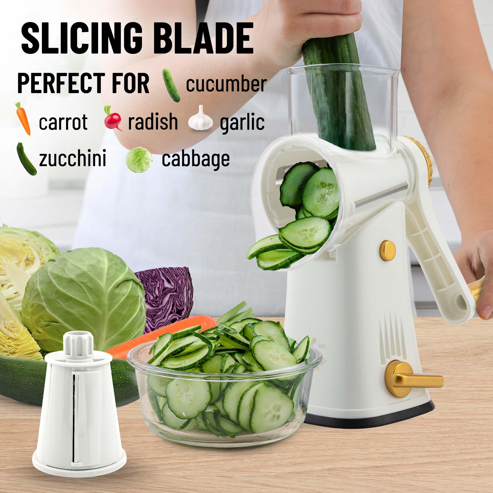 Foto 5 | Rallador Rotativo De Queso Zulay Kitchen De 5 Cuchillas Con Base De Succión - Venta Internacional.