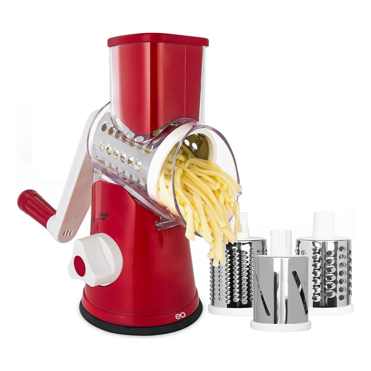 Foto 1 | Rallador Cortador Manual De Quesos Verduras 3 En 1 Cabezales Eo Safe Imports Esi-20347rojo