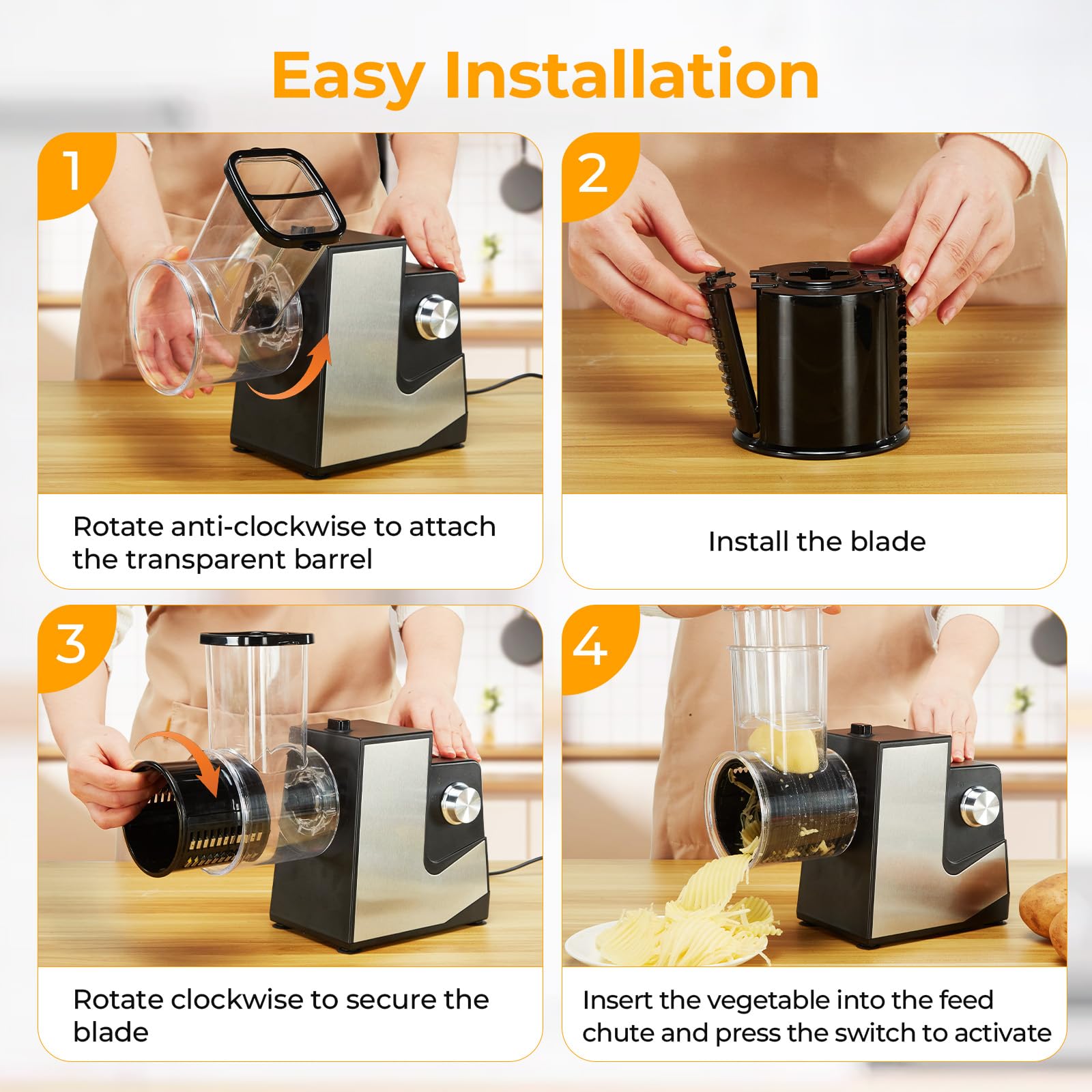 Foto 7 pulgar | Rallador De Queso Eléctrico Fitnate 250w  5 Cuchillas - Venta Internacional.