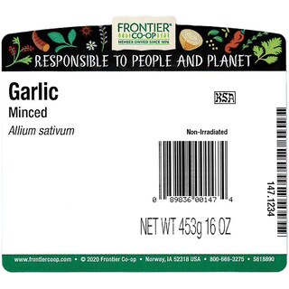 Foto 2 | Ajo Picado Frontier Natural Products 453 G - Venta Internacional.