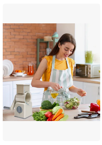 Foto 4 | Rallador Cortador Manual De Quesos Verduras 5 En 1 Cabezales
