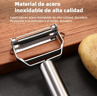 Foto 3 | Xtellar Pelador Y Rallador De Frutas Y Verduras 2 En 1 Con Cuchillas De Acero Inoxidable
