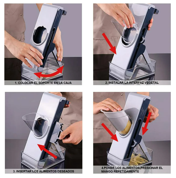 Foto 4 pulgar | Xtellar - Rebanador Cortador Rallador Manual De Frutas  Verduras Y Queso Para Chefs Modernos