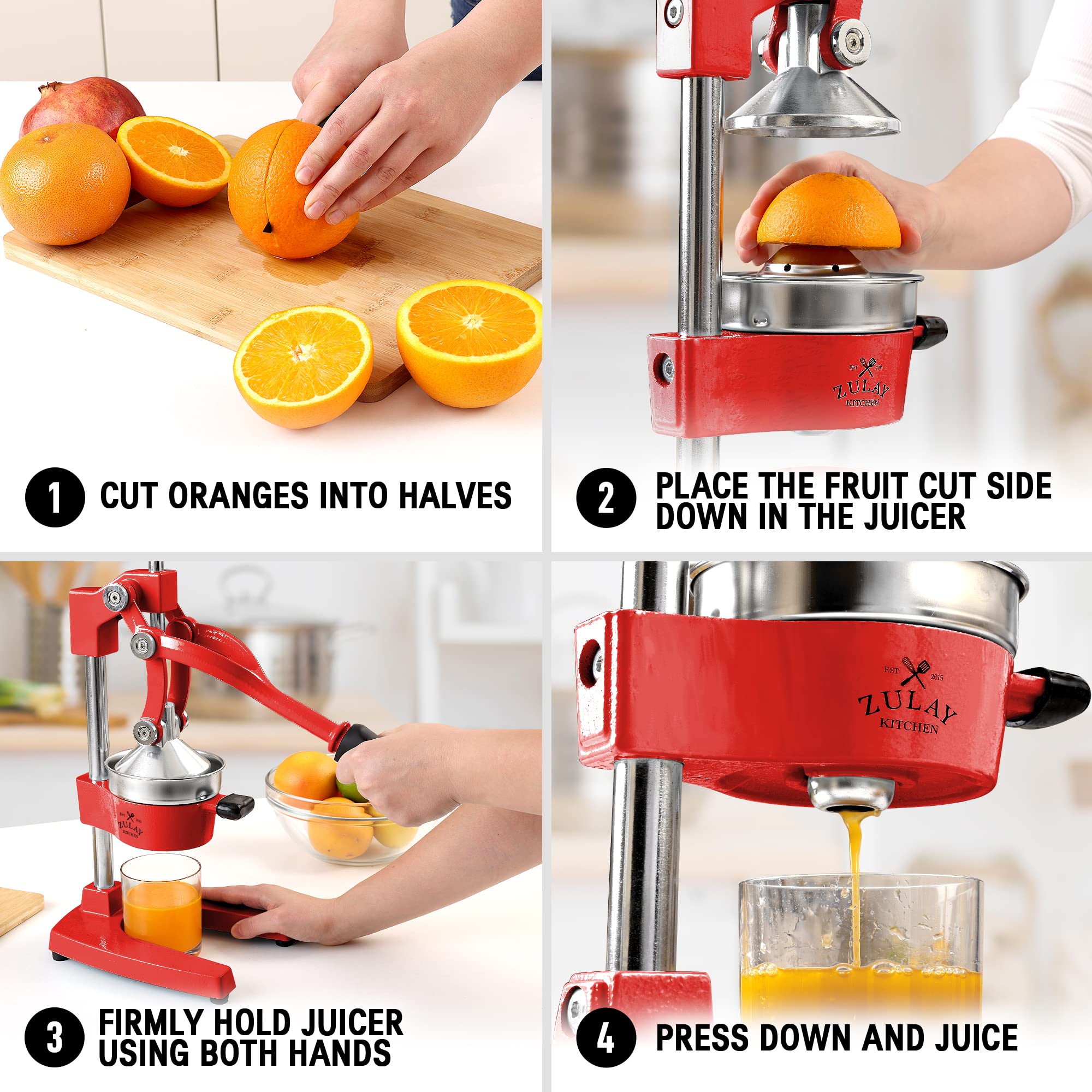 Foto 4 pulgar | Exprimidor De Zumo De Naranja Zulay Kitchen Zulay Kitchen, Hierro Fundido - Venta Internacional.