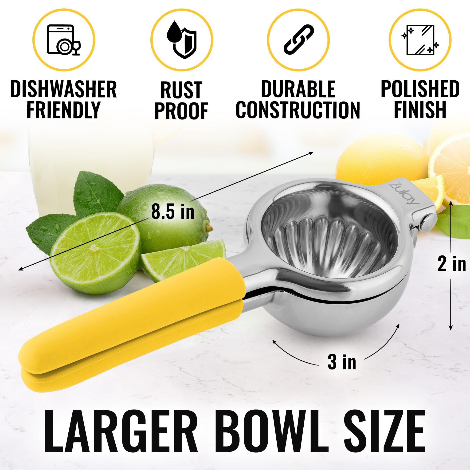Foto 4 pulgar | Exprimidor de Limón Zulay Kitchen de Acero Inoxidable con Asas de Silicona - Venta Internacional